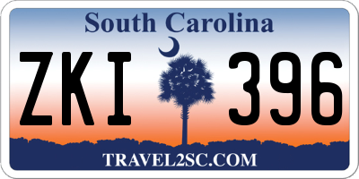 SC license plate ZKI396