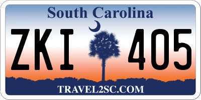 SC license plate ZKI405
