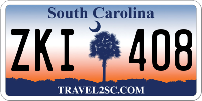 SC license plate ZKI408