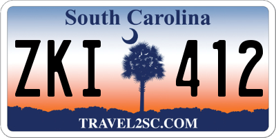 SC license plate ZKI412