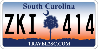 SC license plate ZKI414