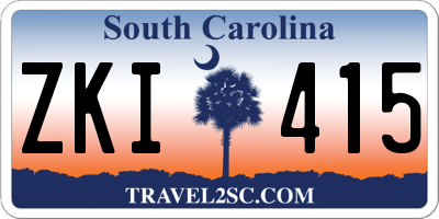 SC license plate ZKI415