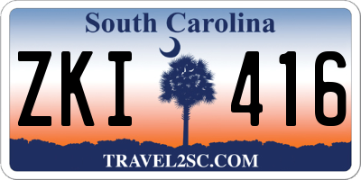 SC license plate ZKI416