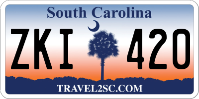 SC license plate ZKI420