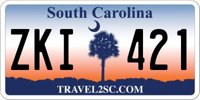SC license plate ZKI421