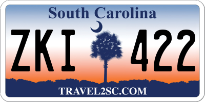 SC license plate ZKI422
