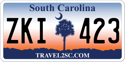 SC license plate ZKI423
