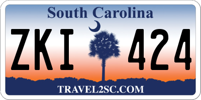 SC license plate ZKI424