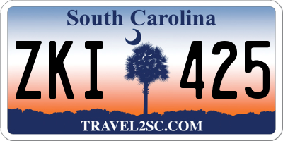SC license plate ZKI425