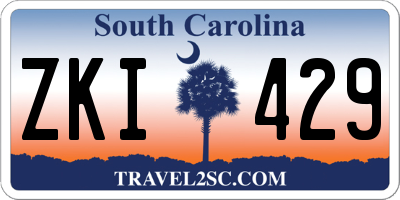 SC license plate ZKI429