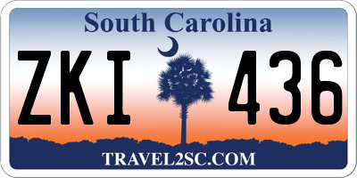 SC license plate ZKI436
