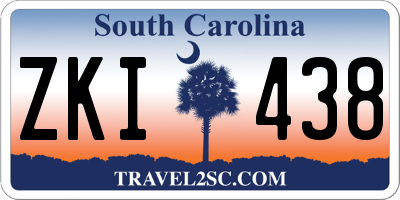 SC license plate ZKI438