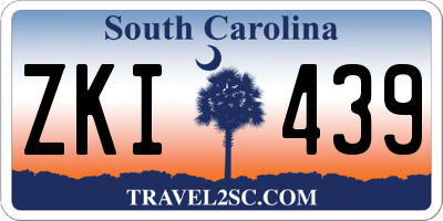 SC license plate ZKI439