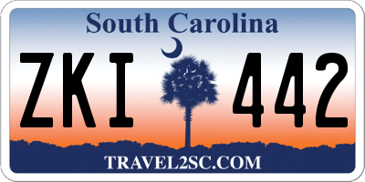 SC license plate ZKI442