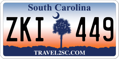 SC license plate ZKI449