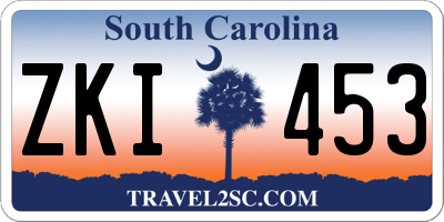 SC license plate ZKI453