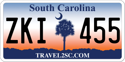 SC license plate ZKI455