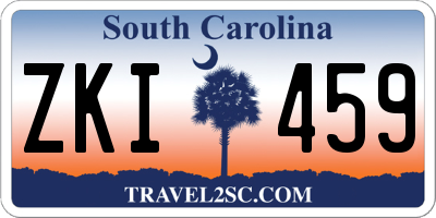 SC license plate ZKI459