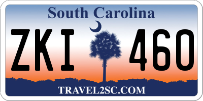 SC license plate ZKI460