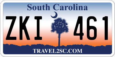SC license plate ZKI461