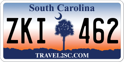 SC license plate ZKI462