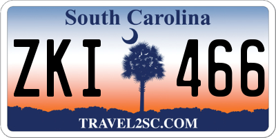 SC license plate ZKI466