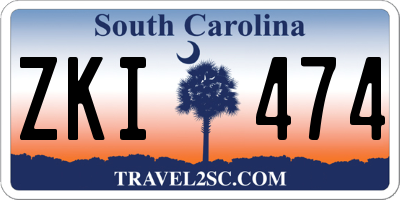 SC license plate ZKI474