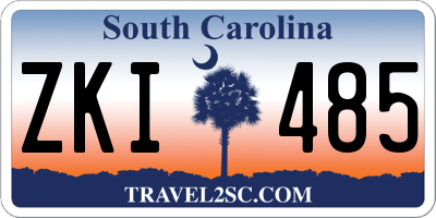 SC license plate ZKI485
