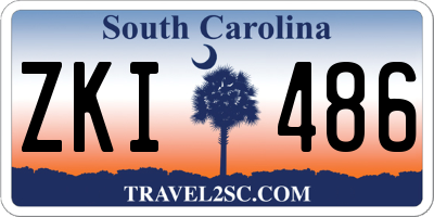 SC license plate ZKI486