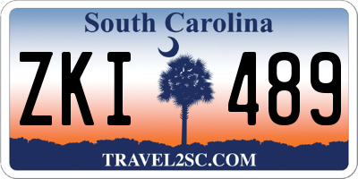 SC license plate ZKI489