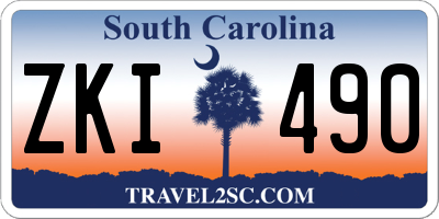 SC license plate ZKI490