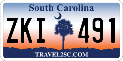 SC license plate ZKI491