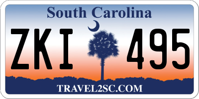 SC license plate ZKI495