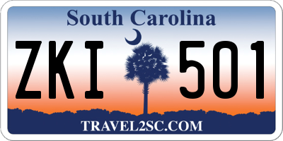 SC license plate ZKI501