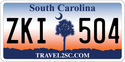 SC license plate ZKI504