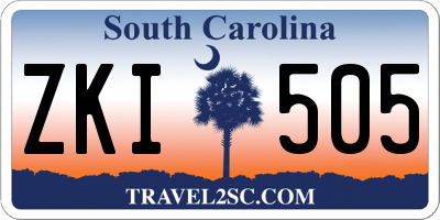 SC license plate ZKI505