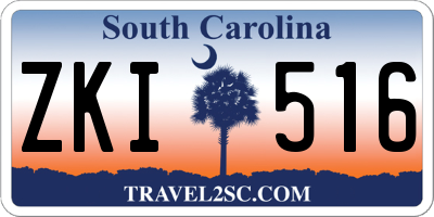 SC license plate ZKI516
