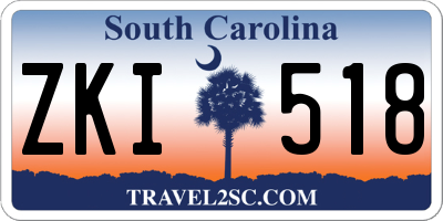 SC license plate ZKI518