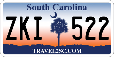 SC license plate ZKI522