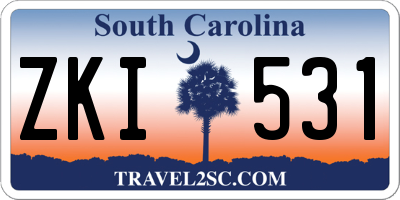 SC license plate ZKI531