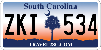 SC license plate ZKI534