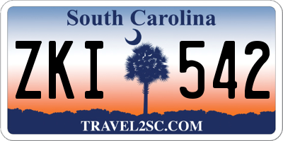 SC license plate ZKI542