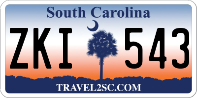 SC license plate ZKI543