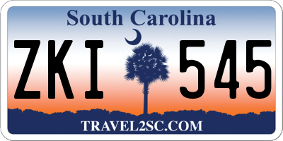SC license plate ZKI545