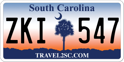 SC license plate ZKI547