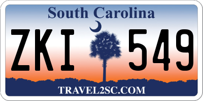 SC license plate ZKI549
