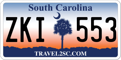 SC license plate ZKI553