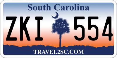 SC license plate ZKI554