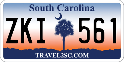 SC license plate ZKI561