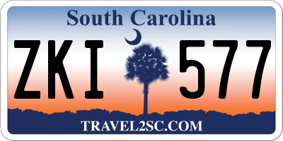 SC license plate ZKI577